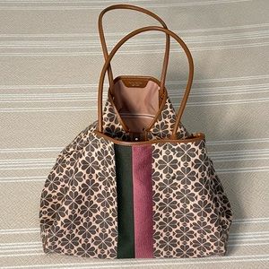 Kate Spade Flower Jacquard Stripe Tote! LIKE NEW!